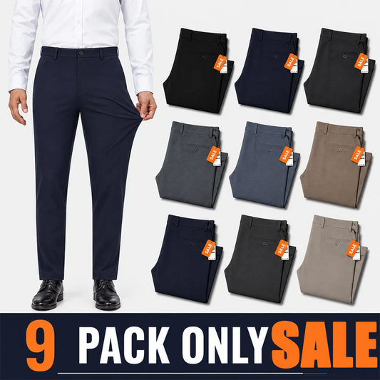 Men's Stretch Gurkha Pants Slim Fit Dress Pants for Men Expandable Waist Dress Pants