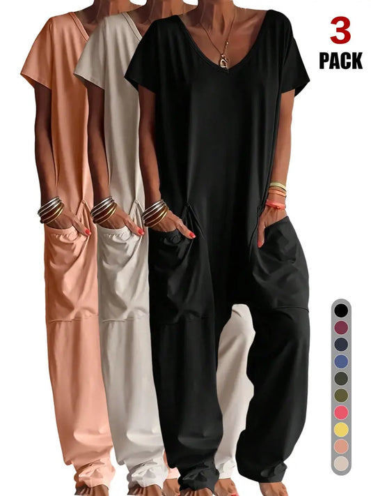 Women's Oversized Harem Jumpsuit with Pockets